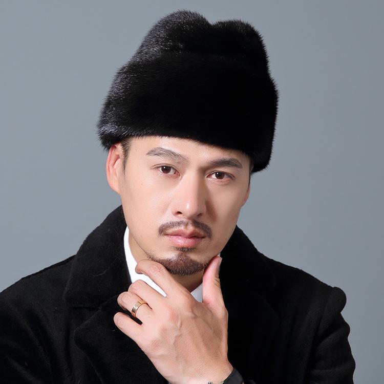 帽子 メンズ 男性用 上質リアルミンクファー 防寒 保温 あったか 紳士 カジュアル エレガント 高級感 冬用 お出かけ 普段使い ブラック ブラウン｜花りぼん