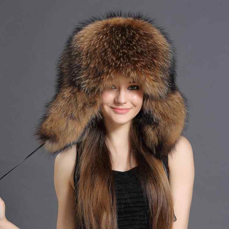 帽子 男女兼用 ユニセックス 防寒帽 フライトキャップ ロシア帽 耳当て付き フォックスファー ラクーンファー 天然ファー 暖かい 保温 おしゃれ カジュアル 冬用 14,625円