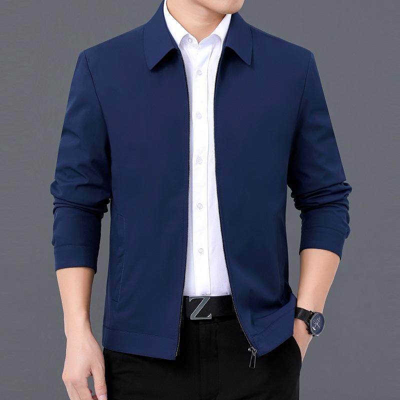 ジャケット メンズ 男性 春秋 ビジネス カジュアル 薄手 アウター 通気性 耐摩耗 防汚 シワになりにくい シンプル テーラードカラー シルク混 ブラック ライトブルー ワインレッド カーキ｜花りぼん 7,526円