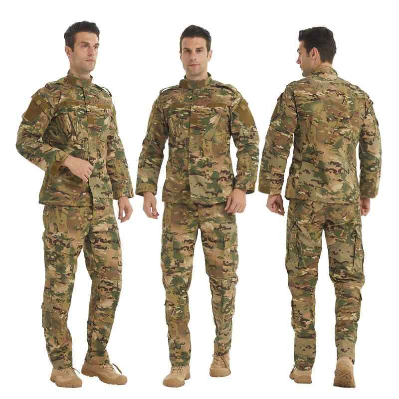 迷彩服 メンズ 夏 サマー アウトドア タクティカルウェア 特殊部隊 米軍 ACUスタイル 訓練着 上下セット ユニセックス コットン混紡 速乾 登山 キャンプ サバゲー ミリタリー 作業服