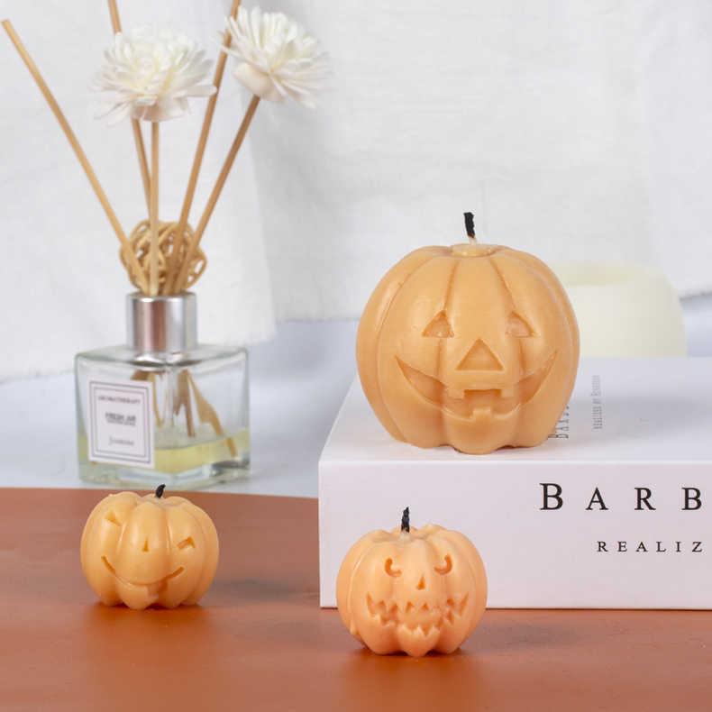 モールド ハロウィン カボチャ シリコーン型 キャンドル ろうそく アロマストーン 石膏クラフト DIY 手作り ハンドメイド インテリア 飾り 食品グレード 耐熱性 再利用可能 置物
