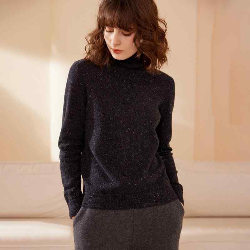 ニット レディース オフタートルネック カシミヤ ネップ プルオーバー ゆったり リラックスフィット カジュアル 通勤 普段使い ストレートシルエット 秋冬