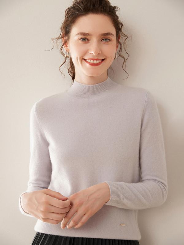 ニット レディース 女性用 秋冬 カシミヤ100% 上質 極上 ハイネック 長袖 厚手 プルオーバー セーター インナー トップス 無地 シンプル 暖かい 保温性 カジュアル 普段使い 重ね着 上品 エレガント 高級感|花りぼん