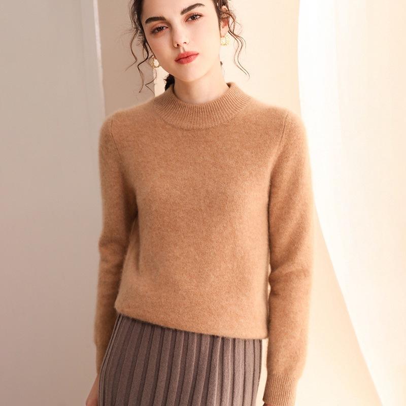 ニット レディース カシミヤ ハイネック 長袖 スリムフィット 厚手 暖か 秋冬 通勤 オフィス デイリー トップス 無地 豊富なカラー