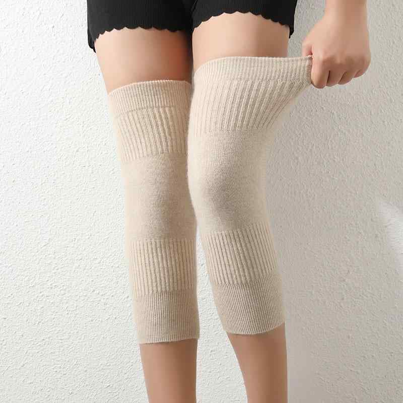 膝サポーター シニア 高齢者 男女兼用 ユニセックス カシミヤ ウール 防寒 保温 ロング丈 厚手 ストレッチ 冷え対策 ブラック キャメル ベージュ 秋冬用