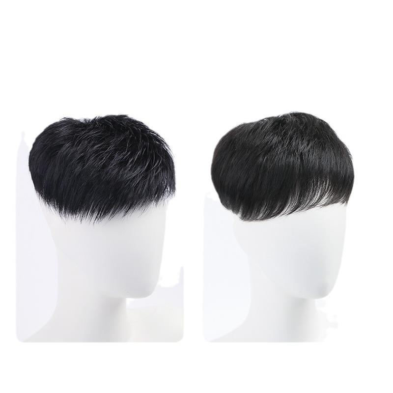 メンズ ウィッグ かつら 人毛 ショート 薄毛隠し 増毛 頭頂部用 部分用 目立たない 自然 軽量 薄型 ヘアピース ナチュラルカラー