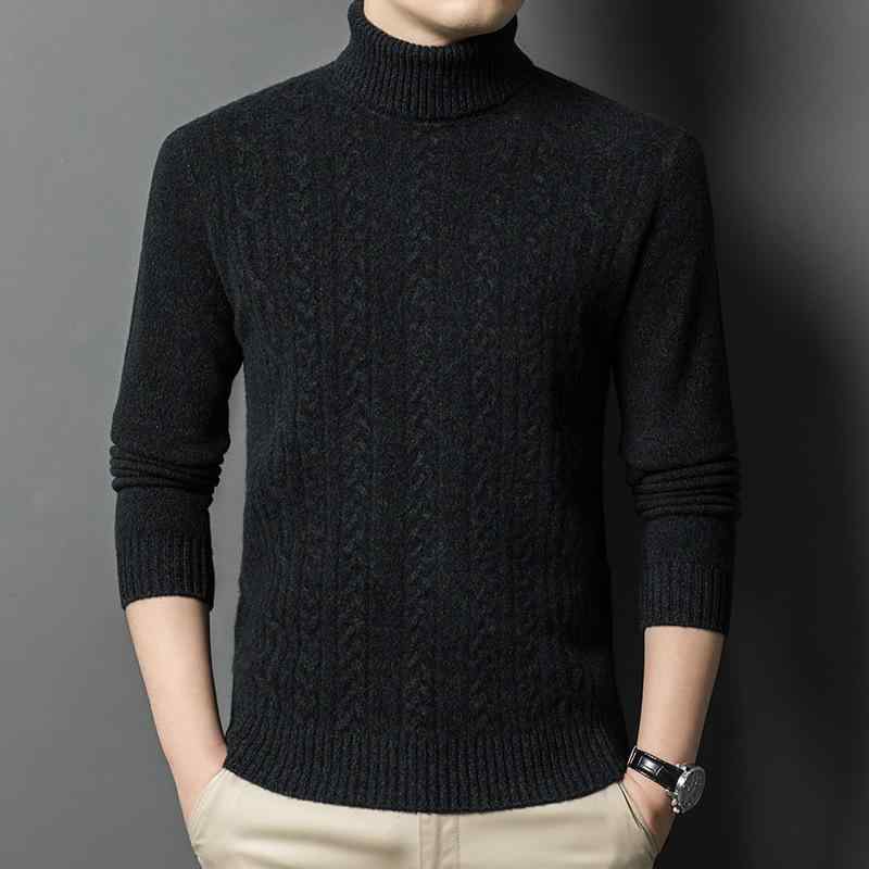 ニット メンズ 男性用 高級感 ウール カシミヤ セーター 秋冬 厚手 ハイネック インナー トップス 保温 あったか 定番 着回し ゆったり 長袖 ビジネス カジュアル 普段使い 吸湿速乾 抗菌 伸縮性｜花りぼん