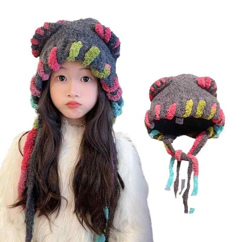 ニット帽 キッズ ベビー 男の子 女の子 クマ耳 裏ボア 厚手 もこもこ フリース素材 カラフル ポップ かわいい 小顔効果 秋冬 防寒 普段使い お出かけ あったかい ふんわり