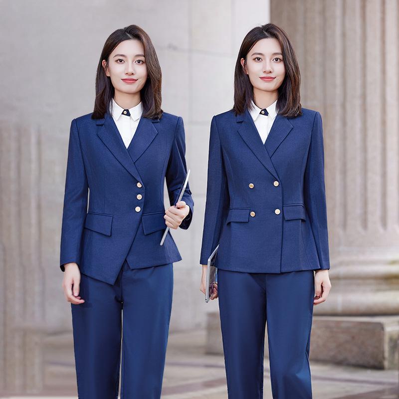 スーツ レディース 宝飾店向け制服 ショップ店員 接客ユニフォーム 秋冬 長袖 テーラードジャケット セットアップ オフィス ビジネス 通勤 スタイリッシュ 上品 エレガント ポリエステル レーヨン素材