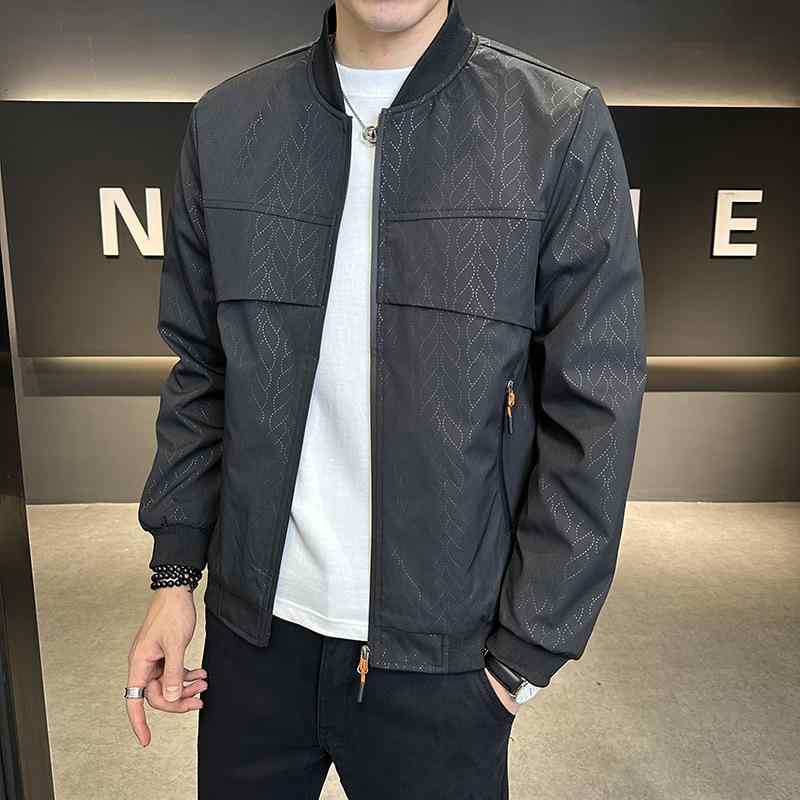 ジャケット メンズ 男性用 スタンドカラー 防風 迷彩 カモフラージュ柄 薄手 ライトアウター ゆったり カジュアル ビジネス 通勤 普段使い 春秋 ポリエステル 韓国ファッション グレー ブラック スカイブルー