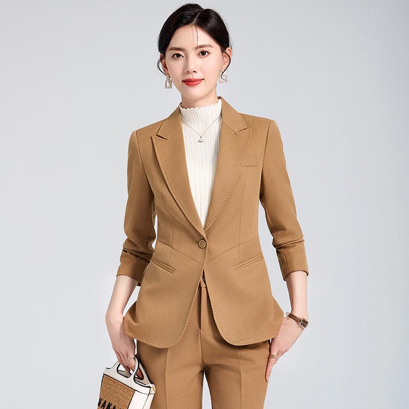 スーツ レディース 女性用 セットアップ 上下セット ジャケット パンツスタイル ビジネス オフィス 通勤 職場 仕事 フォーマル セミフォーマル きちんと感 エレガント 上品 高級感 スリムフィット 細身 春秋 ポリエステル レーヨン