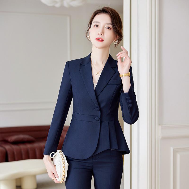 スーツ レディース 女性用 ビジネス セットアップ ジャケット フォーマル 春秋 高級感 上品 きれいめ オフィス 通勤 事務服 制服 ポリエステル ホテル 受付 ワークウェア
