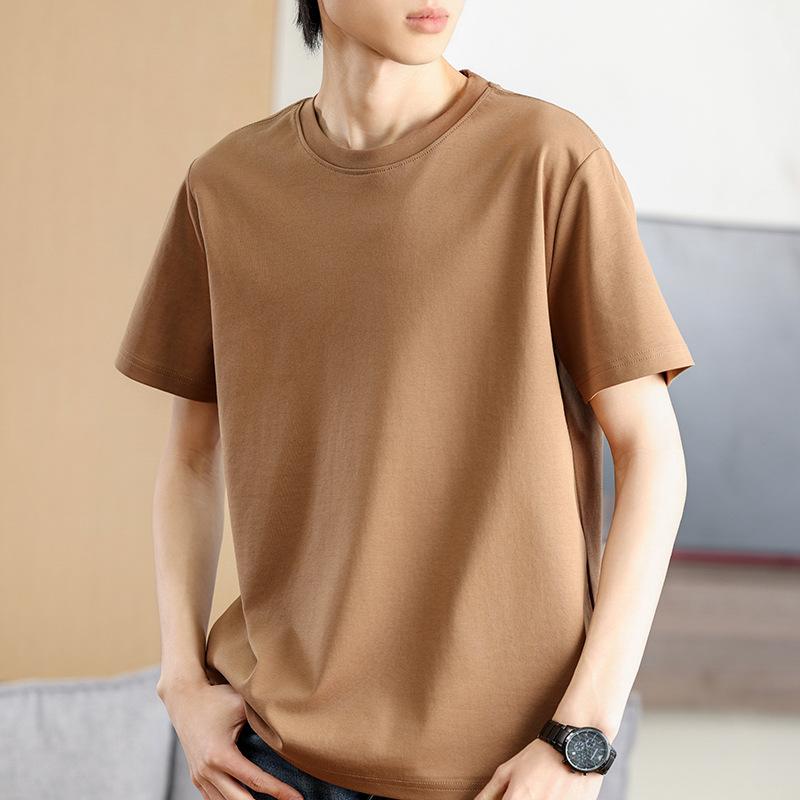 Tシャツ メンズ 男性用 シルケットコットン 綿 ゆったり ルーズフィット オーバーサイズ 半袖 クルーネック 丸首 高伸縮性 ストレッチ 通気性 速乾 抗菌加工 定番 無地 春夏 普段使い デイリーユース ストリート カジュアル トップス