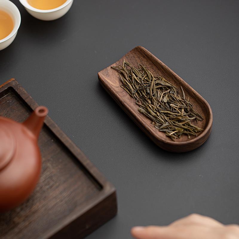 茶則 ウォールナット 無垢材 木製 茶道道具 六君子 茶荷 茶さじ 茶挟 禅意 功夫茶道 中国茶器 和モダン ティータイム シンプル 上質 お茶会