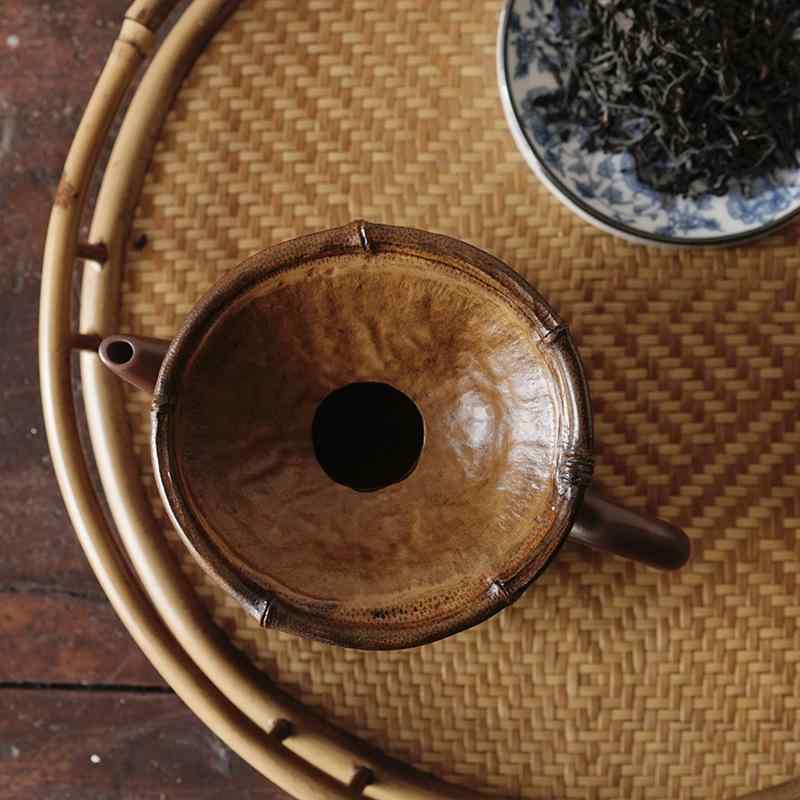 茶道具 天然竹製 大漆 中式 手作り 茶葉投入器 茶こし 漏斗 茶壺用 茶道 茶席 日常使い 来客用 高級感 上質 エコ素材|花りぼん