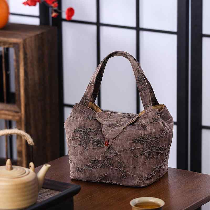 茶道用品 香雲紗 生地 厚手 手提げ 旅行 トラベル 茶器 茶道具 収納バッグ アウトドア ピクニック 携帯 ポータブル コンパクト 中国風 デザイン柄 多機能 丈夫 4,902円