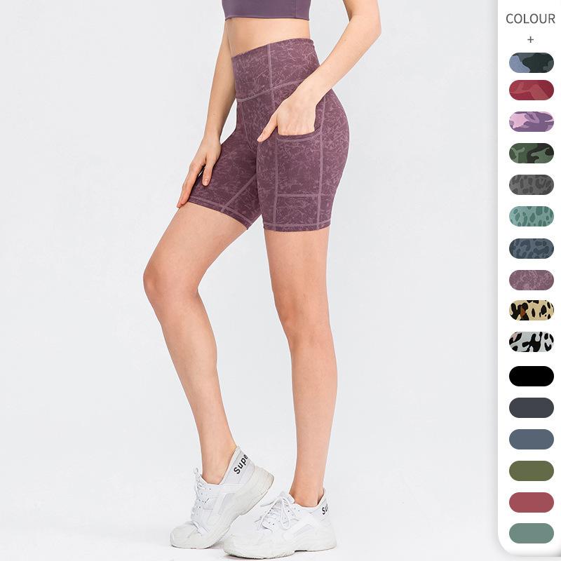 ショートパンツ レディース ヨガ スポーツ フィットネス ランニング ワークアウト ポケット付き 速乾 ストレッチ 伸縮性 肌触り良い タイト 迷彩柄 ヒョウ柄 春夏