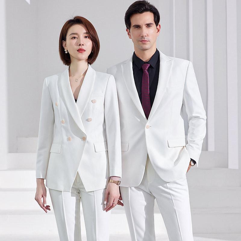 スーツ セットアップ 男性用 ホワイト カジュアル ビジネス フォーマル 結婚式 セレモニー イベント 発表会 司会 高級感 春秋 ダブルブレスト ピークドラペル センターベント スリムフィット