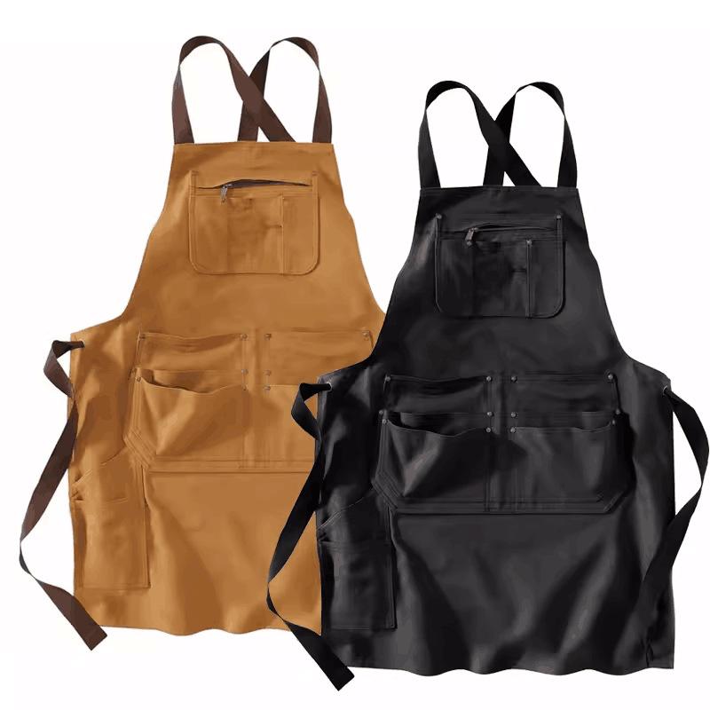 エプロン 男女兼用 胸当てエプロン ツイルコットン 綿 厚手 多ポケット 汚れ防止 防汚 工具 園芸 ガーデニング バリスタ カフェ 作業着 ワークウェア 業務用 ユニフォーム DIY フリーサイズ おしゃれ シンプル