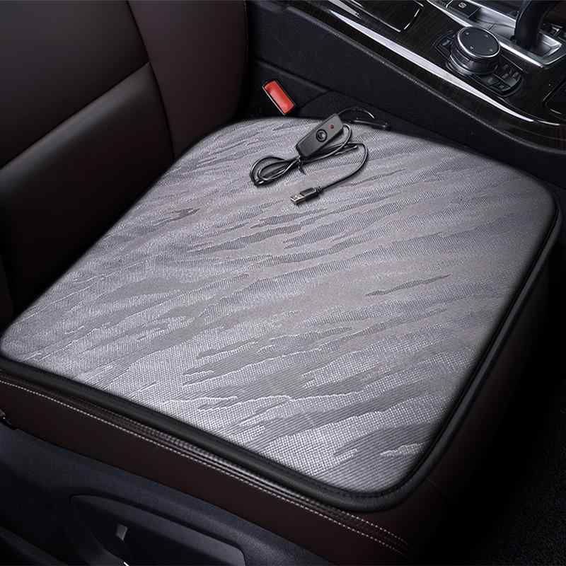 シートクッション 冬用 USB給電 加熱式 ホットマット 車載 オフィス 家庭用 兼用 ドライブ デスクワーク 小型 スクエア ポカポカ 繊維素材