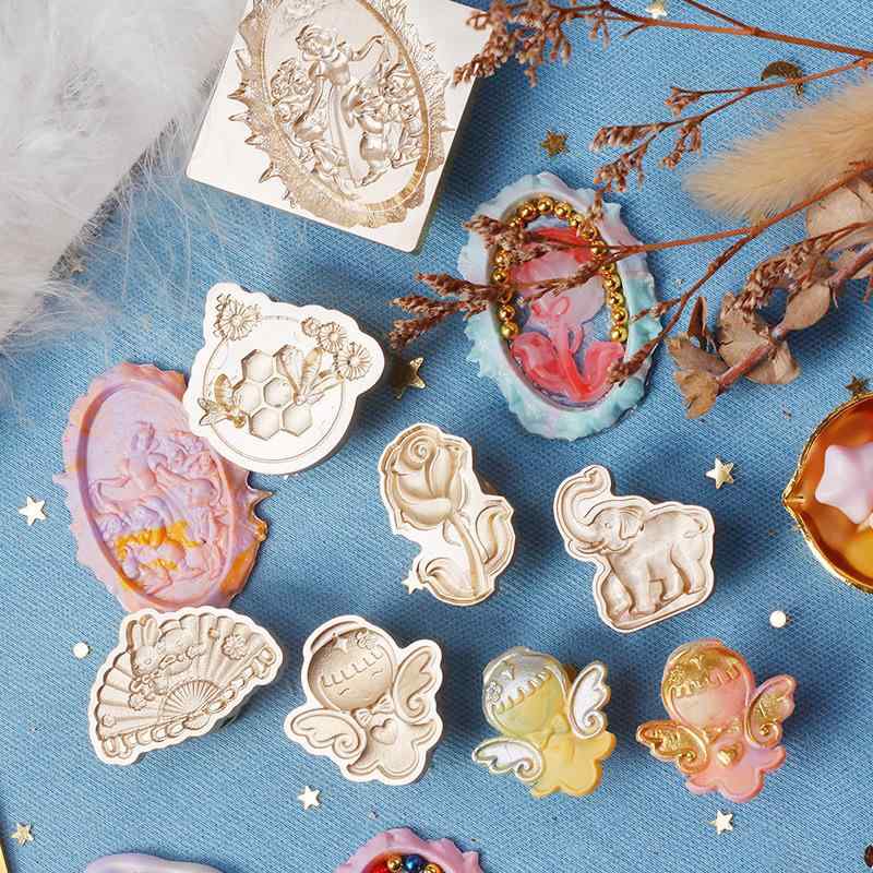 シーリングスタンプ 浮き彫り 立体 かわいい 個性的 真鍮製ヘッド 異形 封蝋 手紙 招待状 DIY ハンドメイド おしゃれ デコレーション 文房具 動物 花 モチーフ ラッピング 雑貨