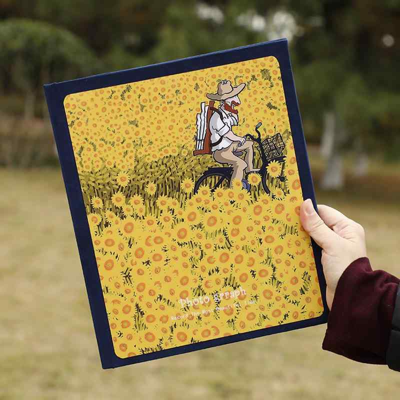 アルバム ベビー フォトアルバム 手作り DIY 粘着台紙式 ルーズリーフ バインダー式 布製 レトロ クラシック 大容量 記念 思い出