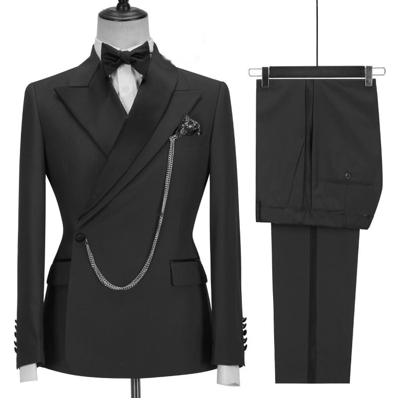 スーツ メンズ 2点セット ジャケット スラックス スリム シルエット 1つボタン セットアップ 紳士服 新郎 伴郎 冠婚葬祭 結婚式 披露宴 ビジネス カジュアル フォーマル 春秋 コットン混紡 軽量 無地｜花りぼん