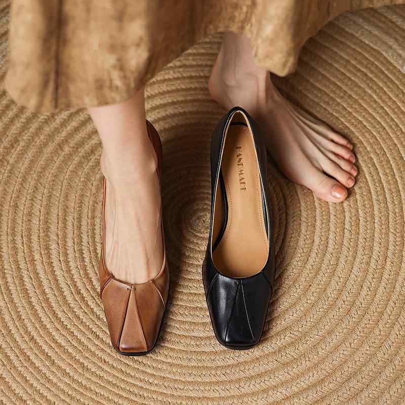 パンプス レディース 春夏秋冬 痛くない 歩きやすい 柔らかい チャンキーヒール スクエアトゥ 太ヒール 通勤 仕事 ビジネス 冠婚葬祭|花りぼん