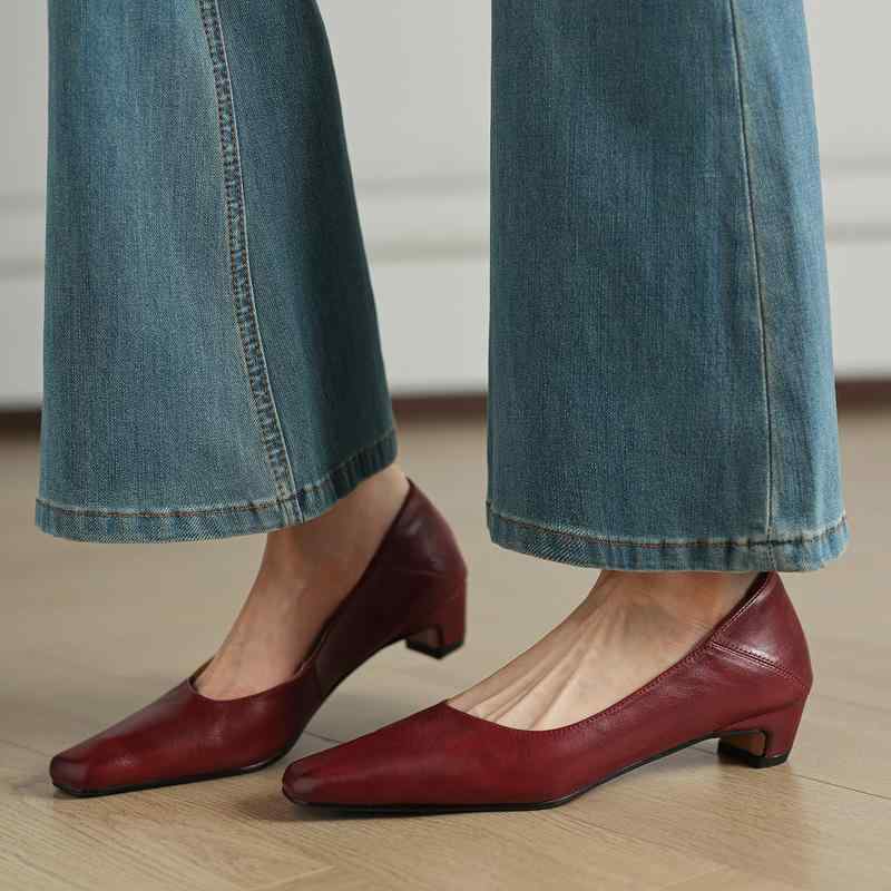 パンプス レディース チャンキーヒール スクエアトゥ 走れる 太ヒール 歩きやすい 痛くない 疲れない 履きやすい 脱げにくい ビジネス 冠婚葬祭 通勤 フォーマル 大きいサイズ 小さいサイズ|花りぼん