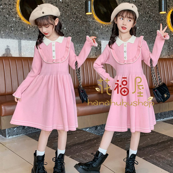 楽天市場】韓国子供服 ニット ワンピース 女の子 スウィート