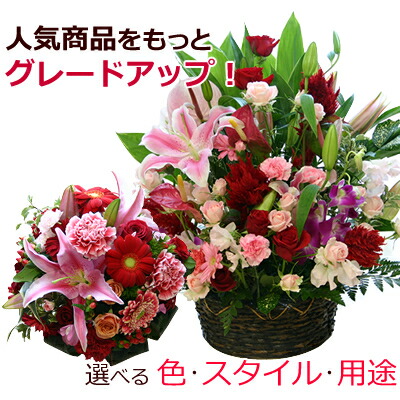 送料無料 あす楽対応 開店祝い 花 誕生日のお祝いに アレンジメントフラワー 新商品 Aタイプはクール便不可 そのまま飾れる季節の花のフラワーアレンジメント 画像配信 とっておきし新春福袋