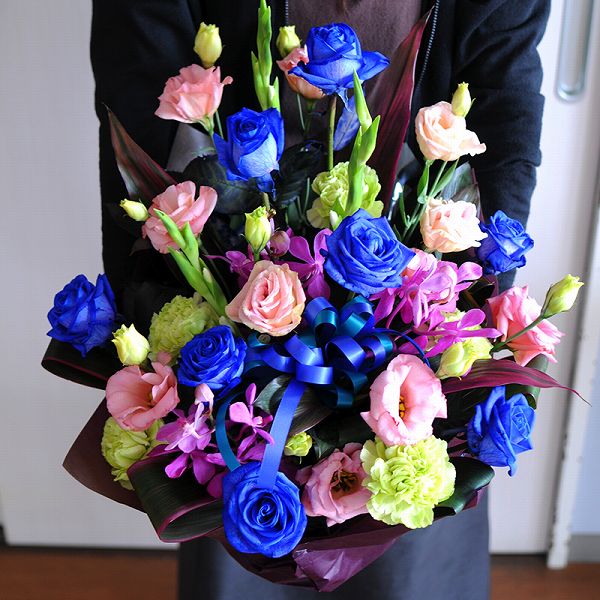 hanako Of blue roses, birthday (Blue rose) arrangement ☆ Blu diamond 2