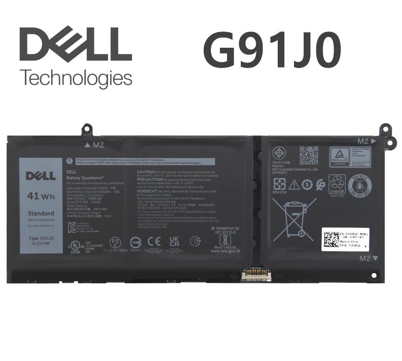 純正新品 Dell デル Inspiron 5410 5430 7420 2-in-1 Vostro 3510 5510 Latitude 3420 3520 内蔵バッテリー 11.25V 41Wh G91J0