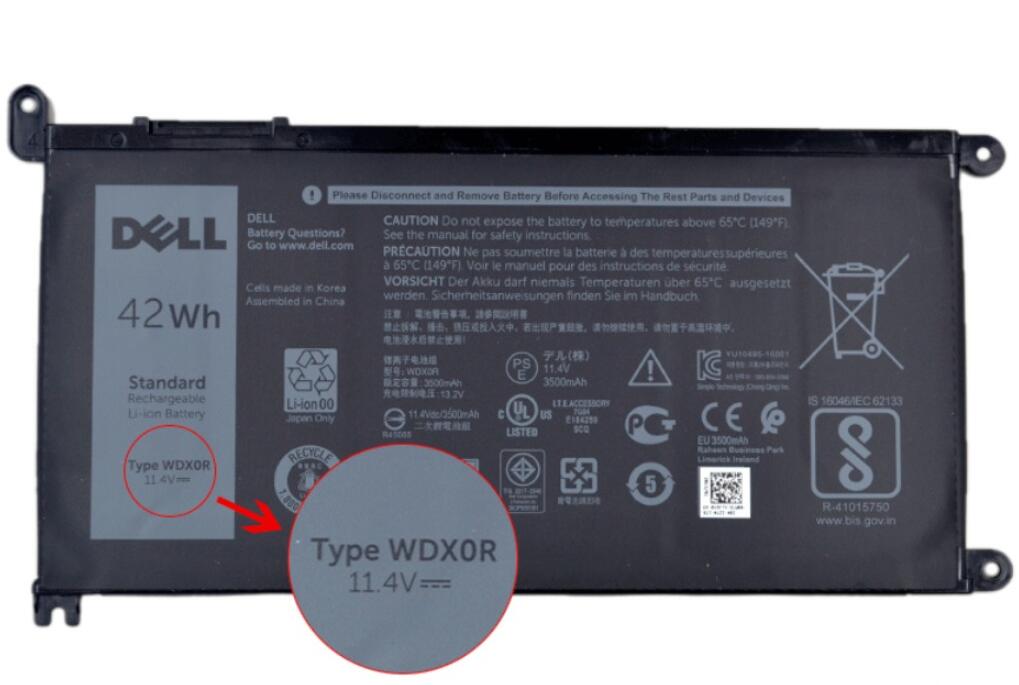 新品 Dell デル  Inspiron 15 5565 5567 5568 5570 5578 7569 7570 7573 7579 蓄電池 11.4V 42WH  WDX0R