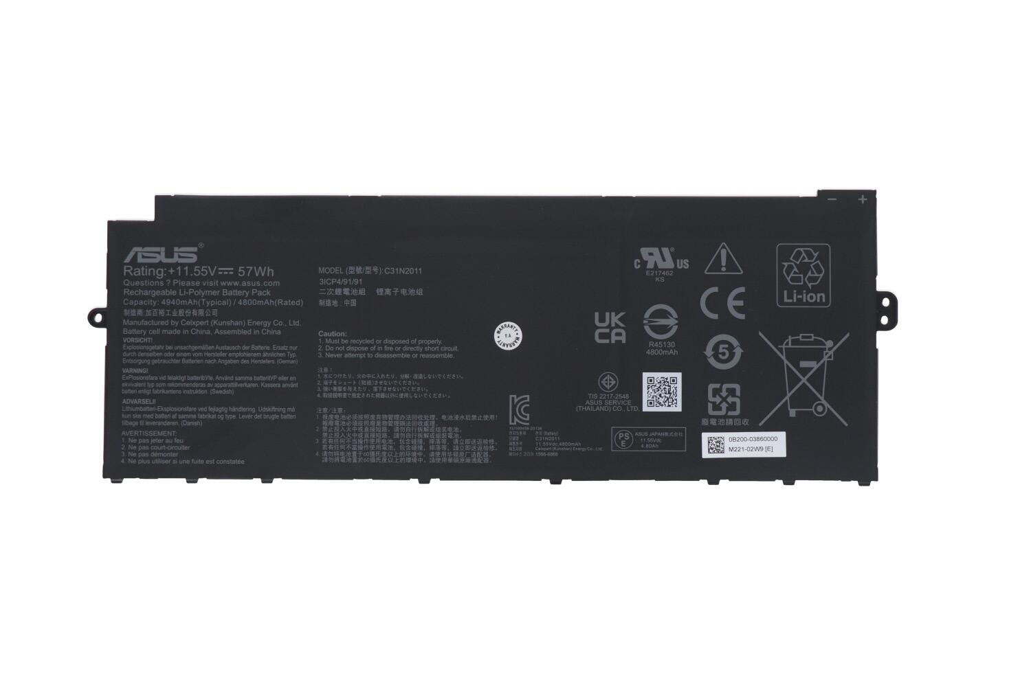 完全無欠 ASUS Chromebook Flip コマーシャル5 (コマーシャル5500) 蓄電池容器に並べる C31N2011 11.55V 57Wh