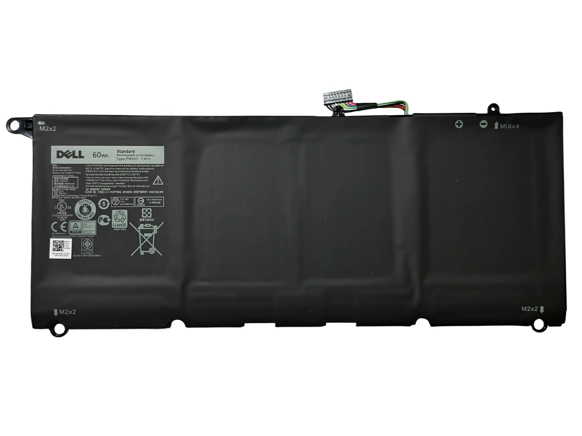新品 Dell デル  純然たるバッテリ容器に並べるXPS 13 9360 P54G002 (2016) 内蔵乾電池 7.6V 60Wh  PW23Y