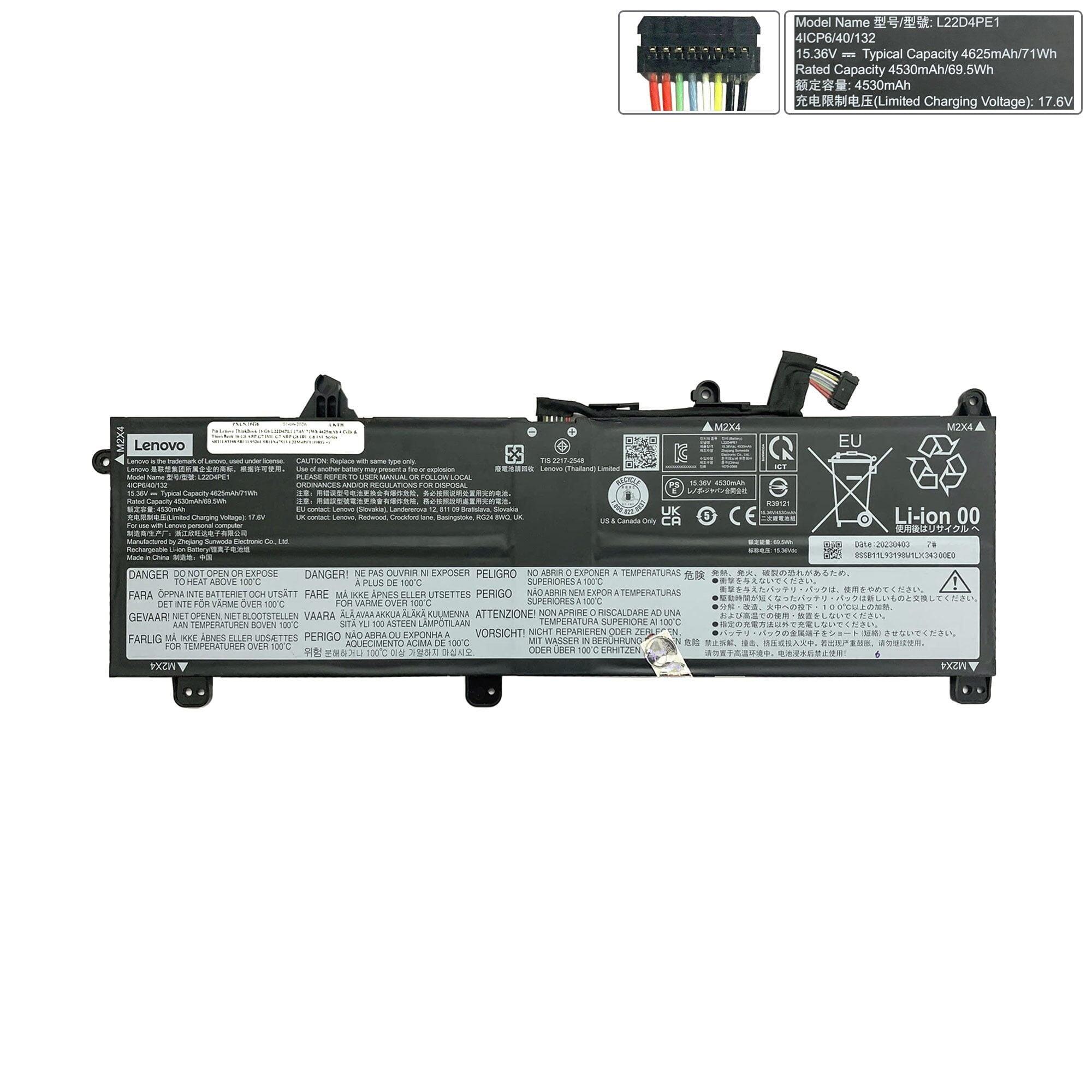 純正新品 Lenovo ThinkBook 16 G6 G7 G8 バッテリー 15.36V 71Wh L22D4PE1｜はなこ商店