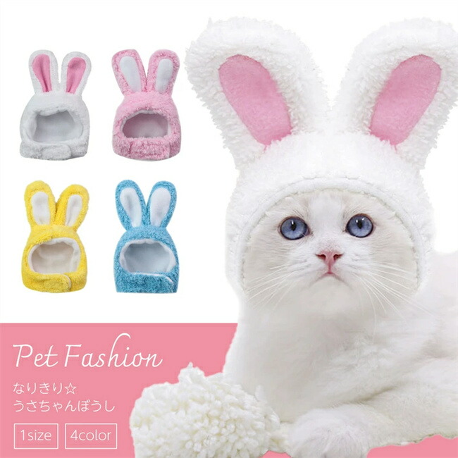 楽天市場】猫用 帽子 うさぎ 兎の耳 ウサギ かぶり帽 犬用 猫の服 小型