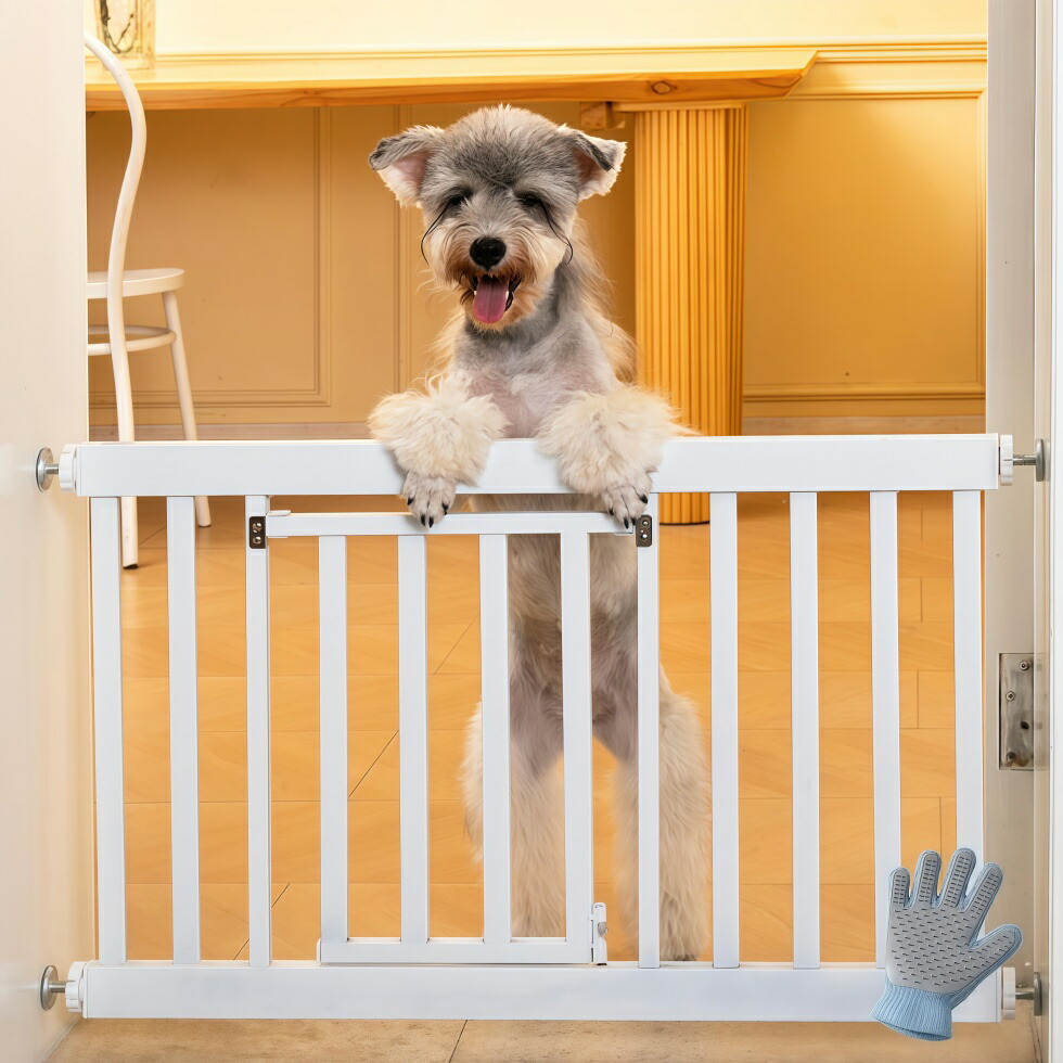 ペットゲート 犬用ペットフェンス 犬用ゲート ドア付き 安全ゲート 突っ張り 室内 階段 玄関 キッチン高さ45cm 4cm柵間隔 バリアゲート ロック付き 犬網 脱走防止 侵入防止 ドアストッパー 間仕切り メッシュ タイプ 庭 小型犬 室外 ハイタイプ コンパクト 取付幅69-75cm｜はなこのおみせ