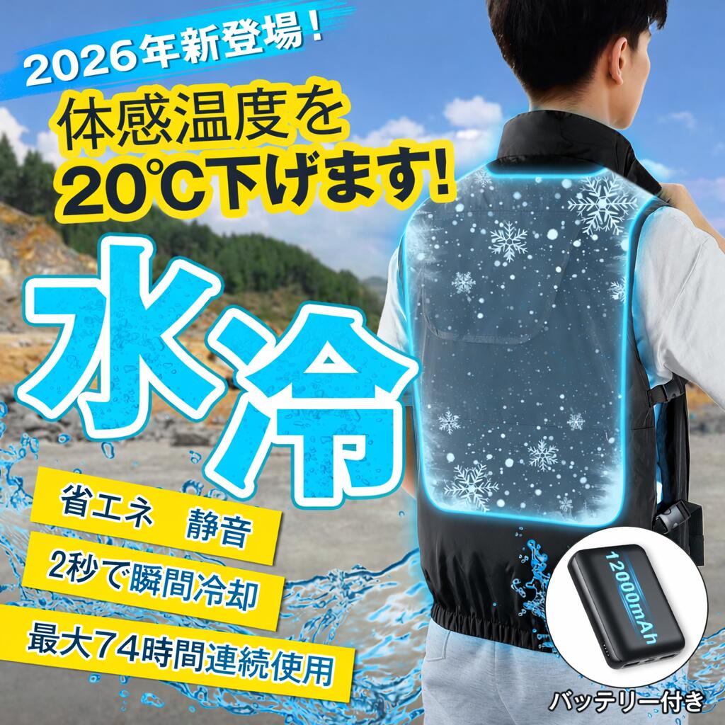 楽天市場】Sumeriy 水冷服 水冷ベスト 12000mAhバッテリー付き 冷却