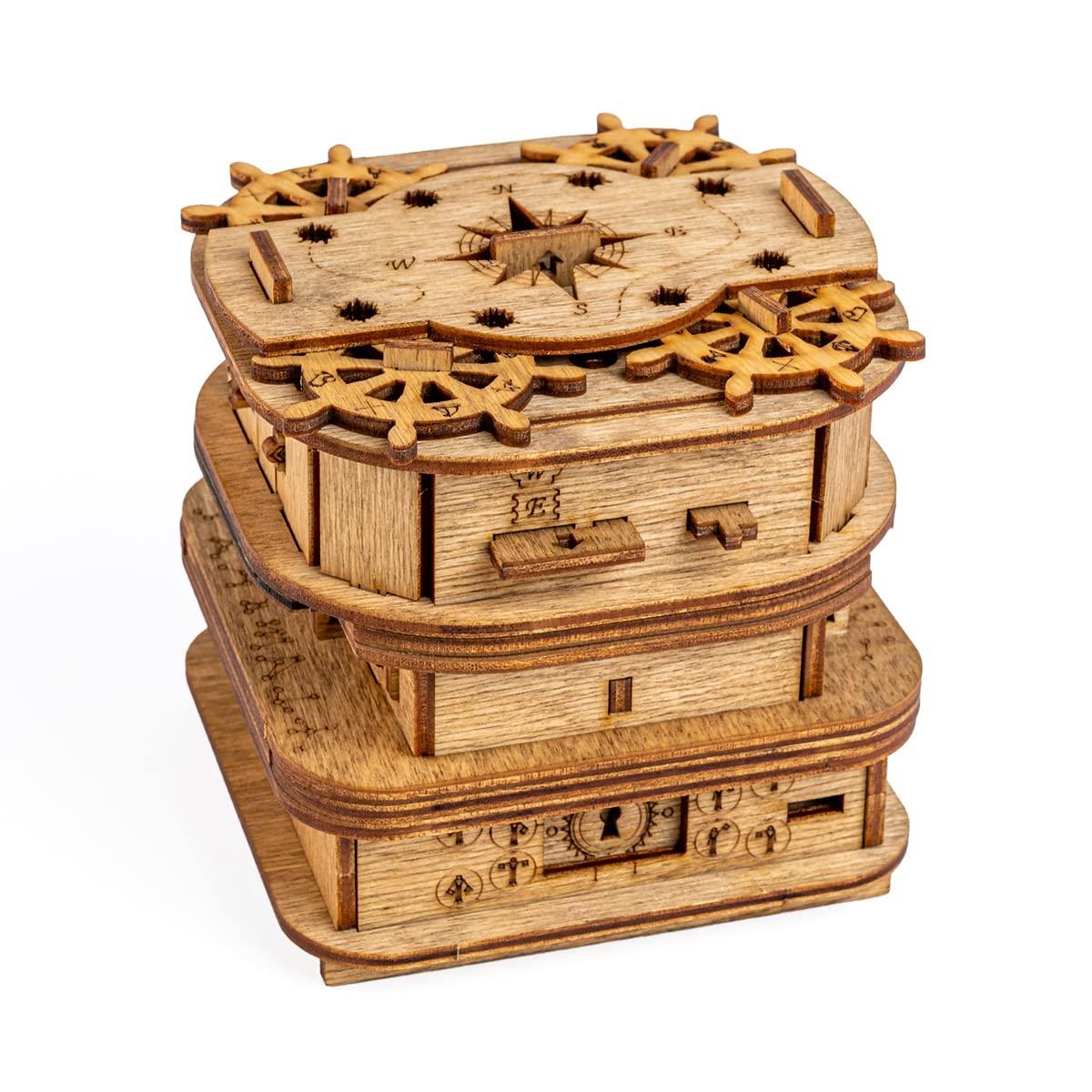 iDventure Cluebox 3D立体パズル クルーボックス 頭の体操木製パズル 秘密付き難解パズル デイヴィ・ジョーンズの監獄 脱出ゲーム ユニーク パズルゲーム (14歳以上)|hanamaru01店