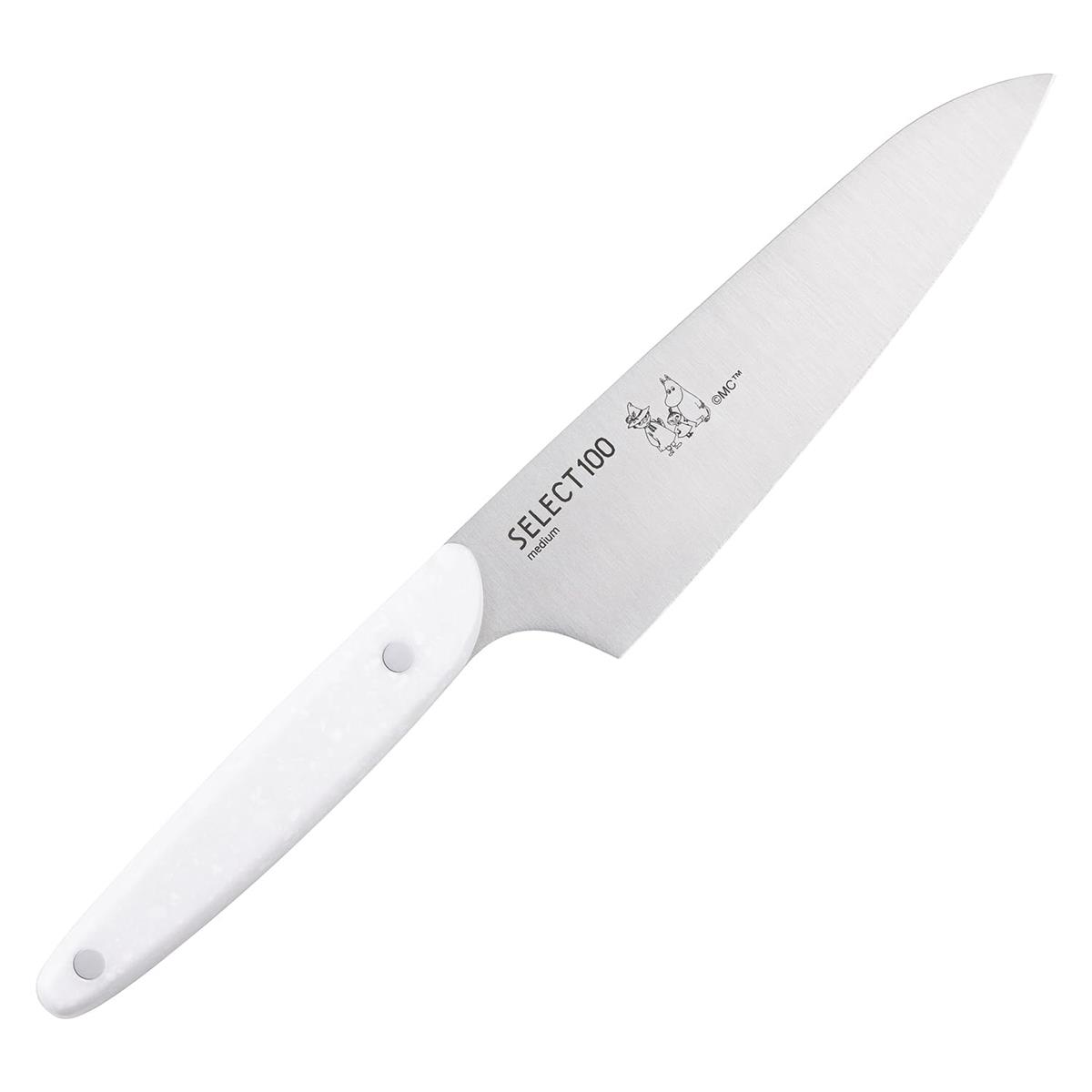 貝印 KAI 三徳 包丁 キッチンナイフ ミディアム 145mm 食洗機対応 お手入れ簡単 ホワイト ムーミン×SELECT100 AB5077