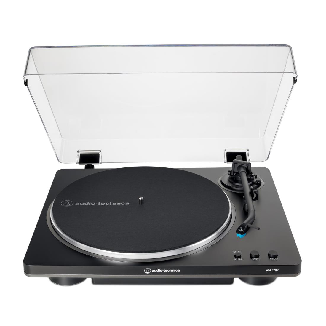 オーディオテクニカ AT-LP70X BG レコードプレーヤー フルオート アルミニウム合金ダイキャスト VM 型カートリッジ フォノイコライザー内蔵 33/45回転対応 ベルトドライブ 【国内正規品】ブラック グレー|hanamaru01店