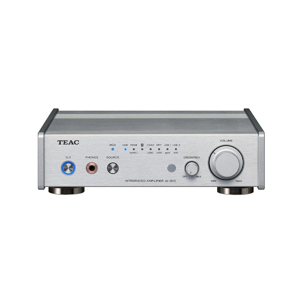 TEAC(ティアック) AI-303-S シルバー USB DAC/ステレオプリメインアンプ/ヘッドホンアンプ 小型コンパクト/Bluetooth/HDMI-CEC ARC/eARC/MQA/ハイレゾ