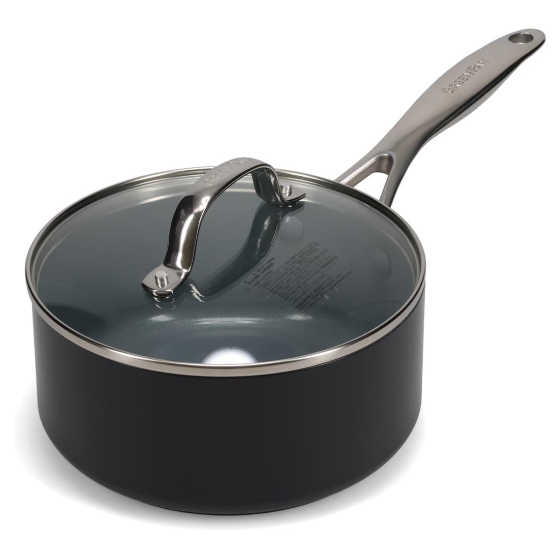 グリーンパン GREENPAN 片手鍋 ソースパン 18cm IH ガス 食洗機 対応 有害物質不使用 PFASフリー セラミックコーティング 【ヴェニスプロ】 こびりつきにくい 汚れが落としやすい キズや衝撃に強い CC000654-001|hanamaru01店