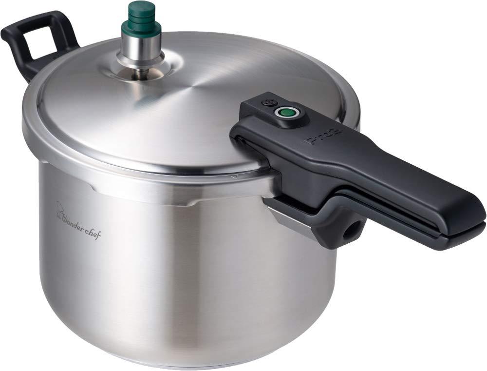 ワンダーシェフ wonderchef 圧力鍋 Pro2 片手圧力鍋 6.0L IH対応 底三層構造 サテン仕上げ 業務用 プロ仕様 時短 高火力対応ハンドル プロツー ZPSA60