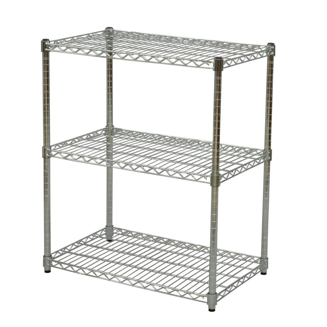 エイアイテック(AITECH)25φスチールラックセット3段 幅75×奥行45×高さ90cm 組立品 メッキ SR-754590|hanamaru01店