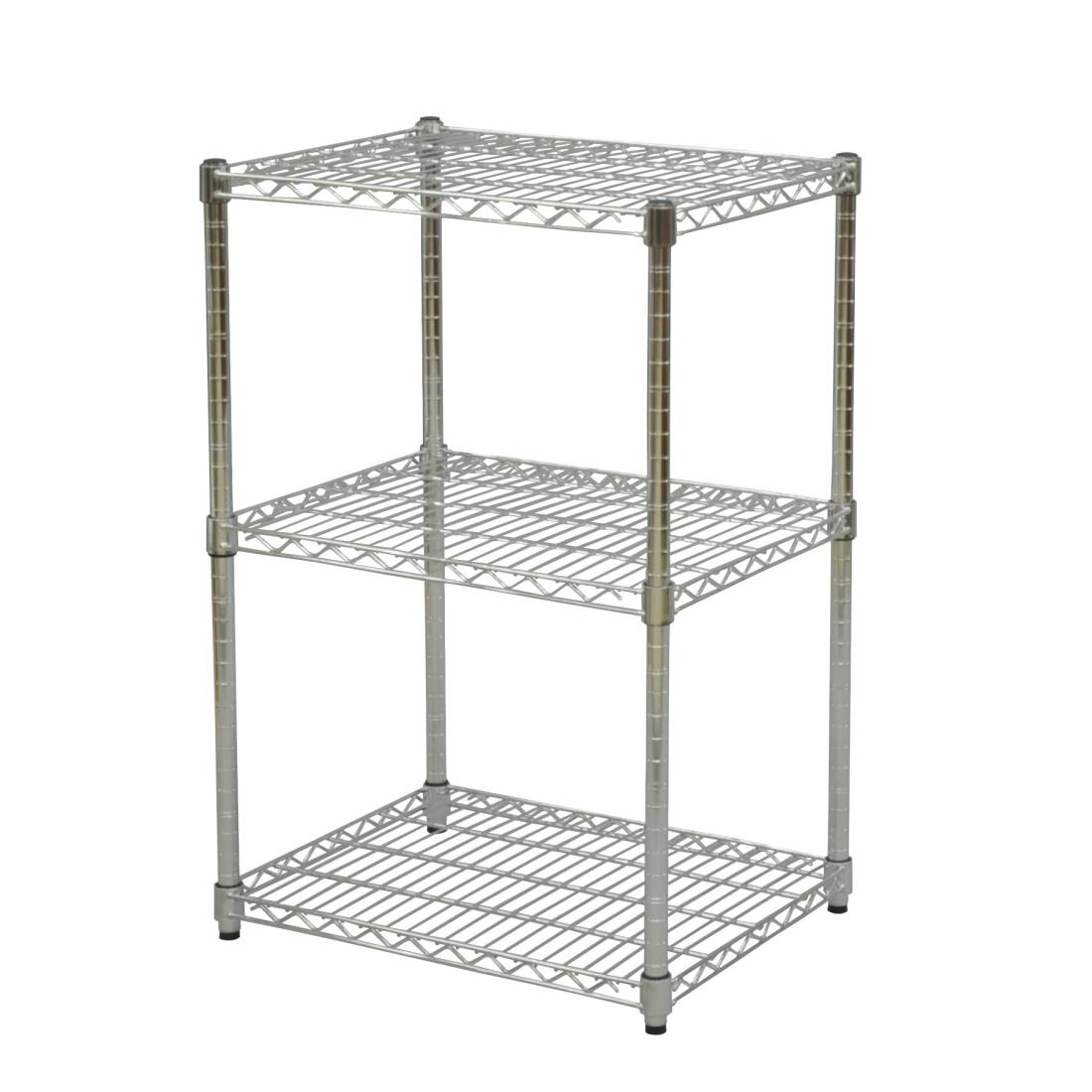エイアイテック(AITECH) 25φスチールラックセット3段 幅60&times;奥行45&times;高さ90cm 組立品 メッキ SR-604590｜hanamaru01店