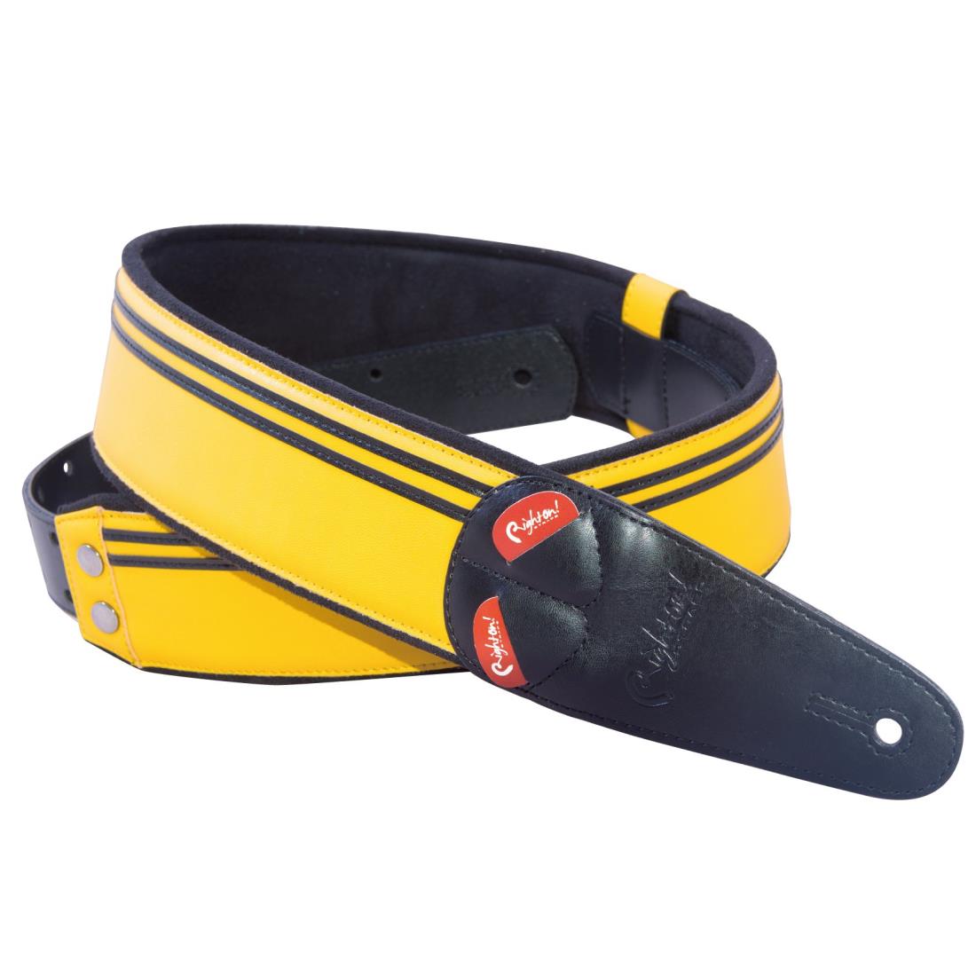 RightOn! STRAPS ギターストラップ 幅 6cm、長さ 95~150cm RACE イエロー