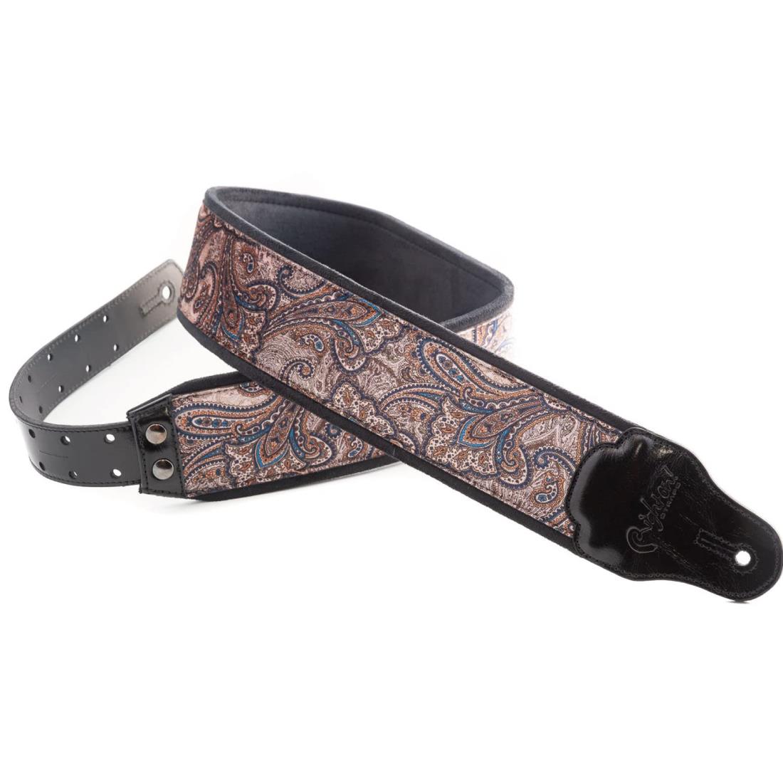 RightOn! STRAPS (ライトオン ストラップス) ギターストラップ 幅 7cm、長さ 95~150cm J-PAISLEY VELVET BROWN｜hanamaru01店 11,906円